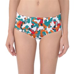 Pop Art Camouflage 1 Mid-waist Bikini Bottoms