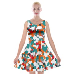 Pop Art Camouflage 1 Velvet Skater Dress