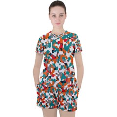 Pop Art Camouflage 1 Women s Tee And Shorts Set