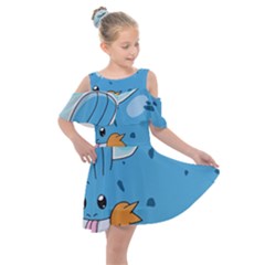 Patokip Kids  Shoulder Cutout Chiffon Dress