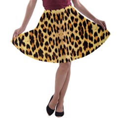 Leopard Skin A-line Skater Skirt by ArtworkByPatrick