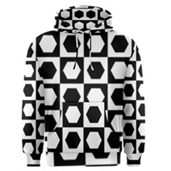 Chessboard Hexagons Squares Men s Pullover Hoodie