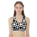 Chessboard Hexagons Squares Sports Bra with Border View1