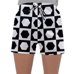 Chessboard Hexagons Squares Sleepwear Shorts