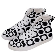 Chessboard Hexagons Squares Men s Hi-top Skate Sneakers