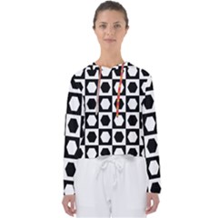 Chessboard Hexagons Squares Women s Slouchy Sweat