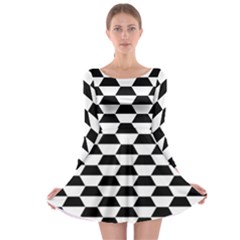 Hexagons Pattern Tessellation Long Sleeve Skater Dress by Mariart