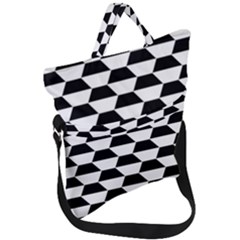 Hexagons Pattern Tessellation Fold Over Handle Tote Bag