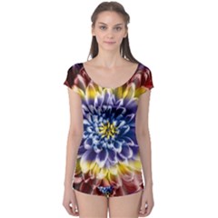 Rainbow Chrysanthemum Boyleg Leotard  by bloomingvinedesign