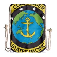 Seal Of Commander Of United States Pacific Fleet Drawstring Bag (large) by abbeyz71