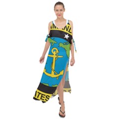 Seal Of Commander Of United States Pacific Fleet Maxi Chiffon Cover Up Dress