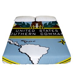 Seal Of United States Southern Command Fitted Sheet (california King Size) by abbeyz71