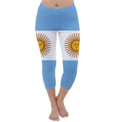 Argentina Flag Capri Winter Leggings  by FlagGallery