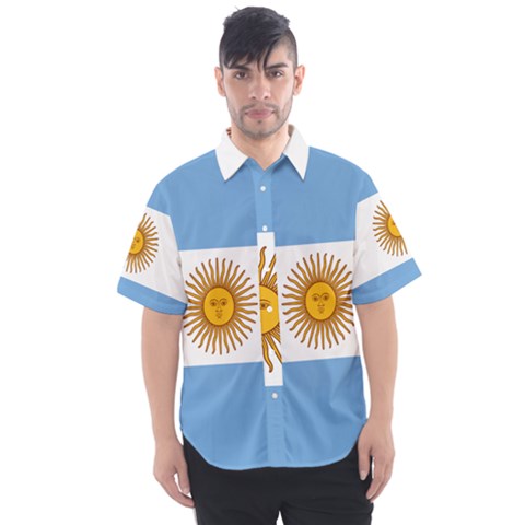 Argentina Flag Men s Short Sleeve Shirt by FlagGallery