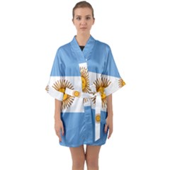 Argentina Flag Quarter Sleeve Kimono Robe by FlagGallery