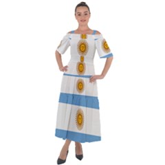 Argentina Flag Shoulder Straps Boho Maxi Dress  by FlagGallery