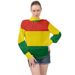 Bolivia Flag High Neck Long Sleeve Chiffon Top by FlagGallery