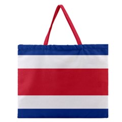 Costa Rica Flag Zipper Large Tote Bag by FlagGallery