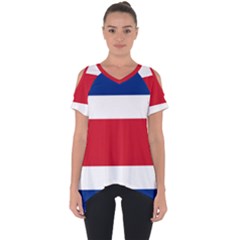 Costa Rica Flag Cut Out Side Drop Tee by FlagGallery