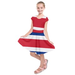 Costa Rica Flag Kids  Short Sleeve Dress by FlagGallery