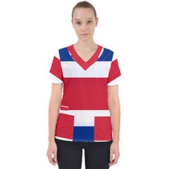 Costa Rica Flag Women s V-neck Scrub Top by FlagGallery