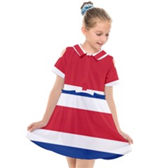 Costa Rica Flag Kids  Short Sleeve Shirt Dress by FlagGallery