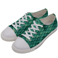 Sea Green Mermaid Scales Women s Low Top Canvas Sneakers by VeataAtticus