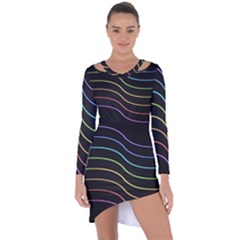 Wallpaper Background Colors Neon Asymmetric Cut-out Shift Dress by Pakrebo