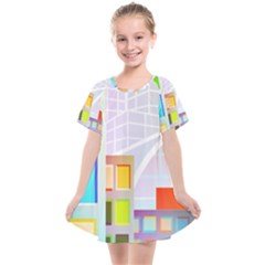 City Modern Business Skyscrapers Kids  Smock Dress by Pakrebo