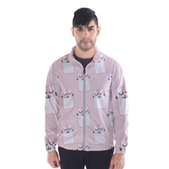 Pattern Pink Cute Sweet Fur Cats Men s Windbreaker by Pakrebo