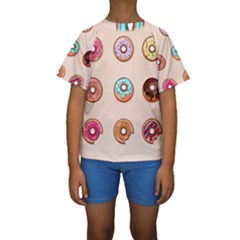 Donut Sweets Baking Food Tasty Kids  Short Sleeve Swimwear by Pakrebo