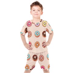 Donut Sweets Baking Food Tasty Kids  Tee And Shorts Set by Pakrebo