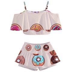 Donut Sweets Baking Food Tasty Kids  Off Shoulder Skirt Bikini by Pakrebo