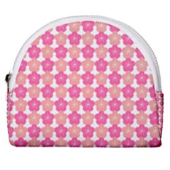 Sakura Flower Pattern Horseshoe Style Canvas Pouch