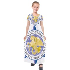 Emblem of United States Transportation Command Kids  Short Sleeve Maxi Dress