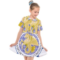 Emblem of United States Transportation Command Kids  Short Sleeve Shirt Dress