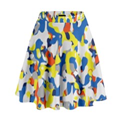 Pop Art Camouflage 2 High Waist Skirt