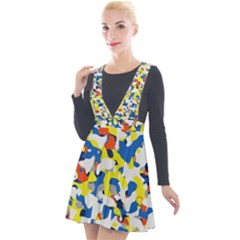 Pop Art Camouflage 2 Plunge Pinafore Velour Dress