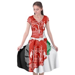 Afghanistan Flag Map Cap Sleeve Wrap Front Dress by abbeyz71