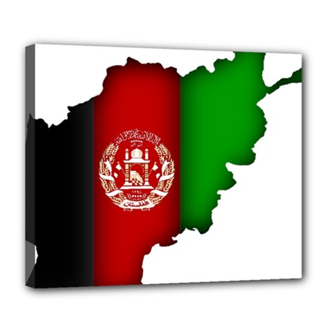 Afganistan Flag Map Deluxe Canvas 24  X 20  (stretched) by abbeyz71