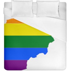 Lgbt Flag Map Of Afghanistan Duvet Cover (king Size) by abbeyz71