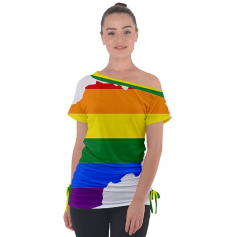 Lgbt Flag Map Of Afghanistan Tie-up Tee by abbeyz71