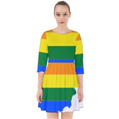 Lgbt Flag Map Of Afghanistan Smock Dress by abbeyz71