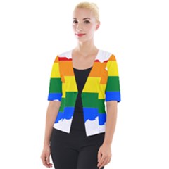 Lgbt Flag Map Of Afghanistan Cropped Button Cardigan by abbeyz71