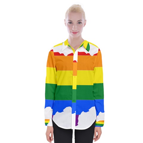 Lgbt Flag Map Of Afghanistan Womens Long Sleeve Shirt by abbeyz71