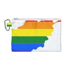 Lgbt Flag Map Of Afghanistan Canvas Cosmetic Bag (medium) by abbeyz71