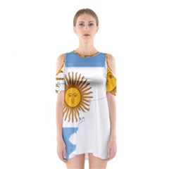 Flag Map Of Argentina & Islas Malvinas Shoulder Cutout One Piece Dress by abbeyz71