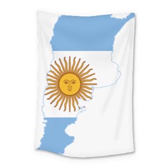 Flag Map Of Argentina & Islas Malvinas Small Tapestry by abbeyz71