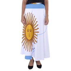 Flag Map Of Argentina & Islas Malvinas Flared Maxi Skirt by abbeyz71