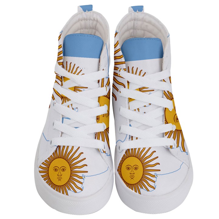 Flag Map of Argentina & Islas Malvinas Kids  Hi-Top Skate Sneakers